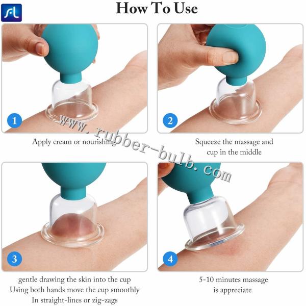 15cm Silicone Glass Facial Cupping Set For Home Spa