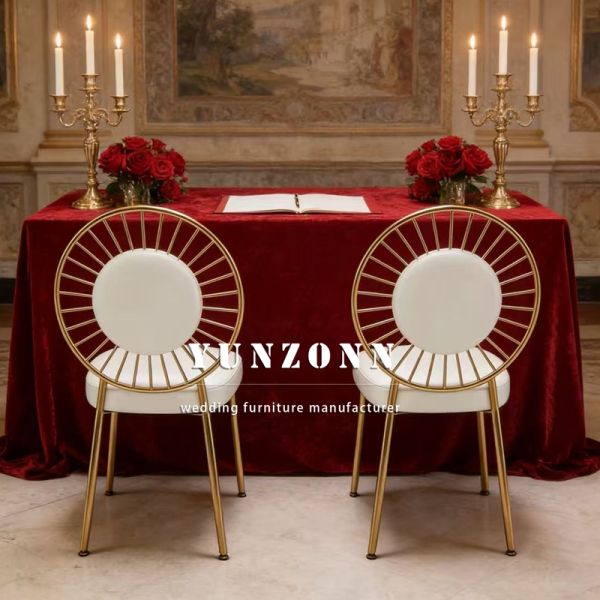 Wholesale Round Back Dining Stainless Steel Wedding Luxury Event Chair