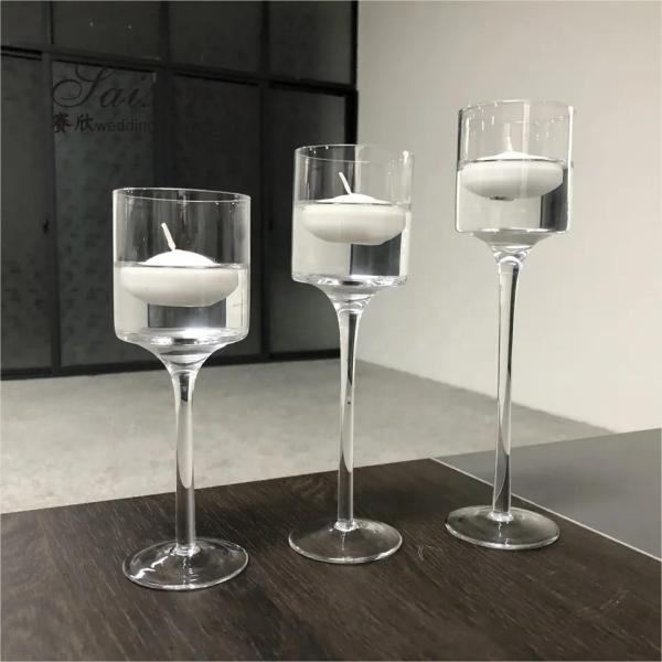 Carregador de velas flutuantes baratos Vaso de decoração de casamento 3pcs/set Carregador de velas Pequena peça central