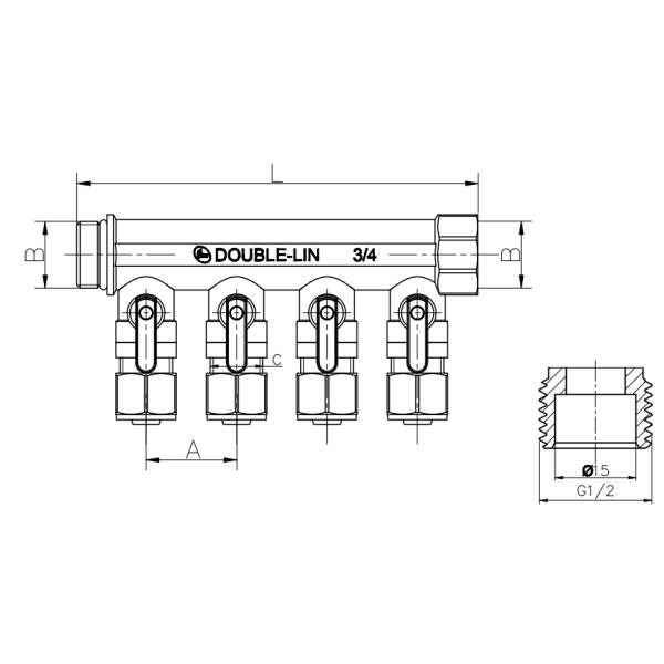 ISO228 поток 3/4