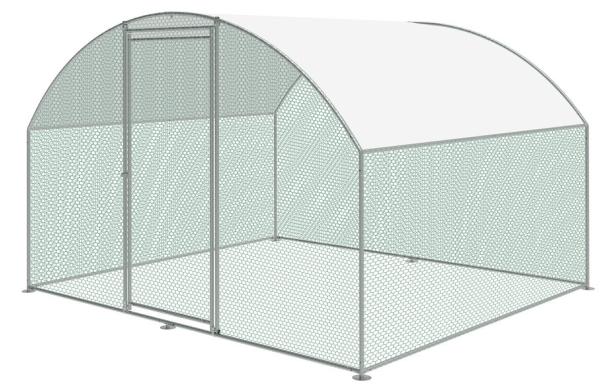 Round Roof Design Metal Chicken Run Coop Cage Animal Poultry House Hutch Backyard Outdoor Walk in CHicken cage