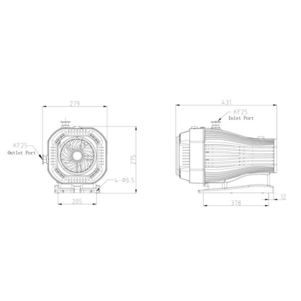 Pompes à vide à rouleaux sans huile de 28 kg pour semi-conducteurs / instruments scientifiques / équipements mécaniques / chimie / traitement médical / emballage