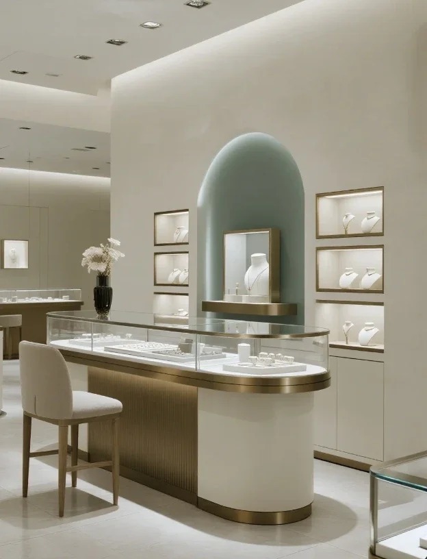 Bulk Supply High End Jewelry Store Cabinet Metal Wooden Tempered Glass Furniture
