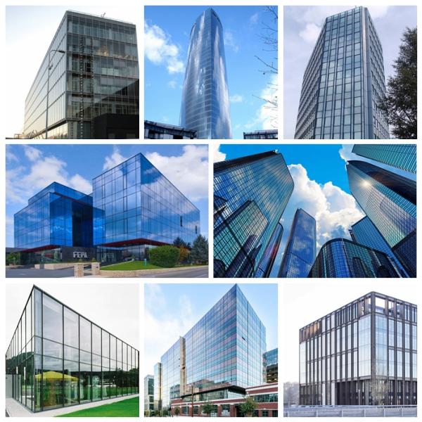 Закаленная двойником застекляя рамка стеклянного фасада ненесущей стены алюминиевая