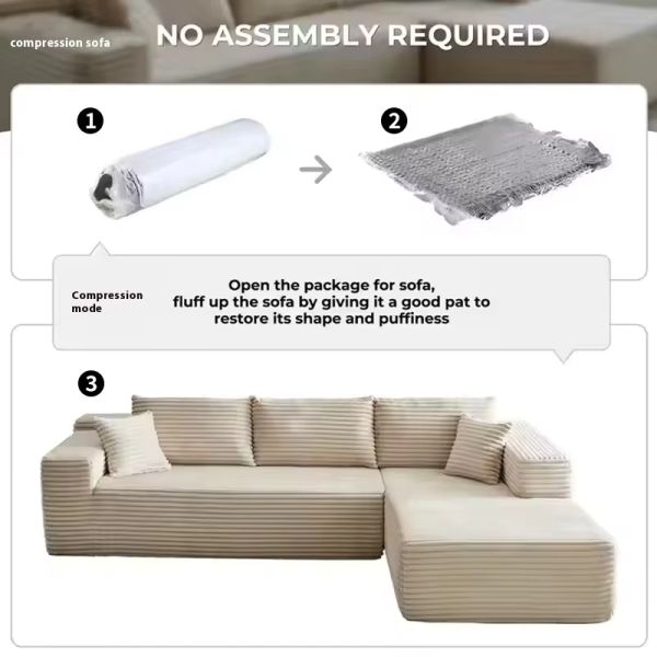 Customized Molding Fabric Compressed Sofa Recliner Set Spring Sponge Vacuum Couches for Living Room for Apartment or Mall