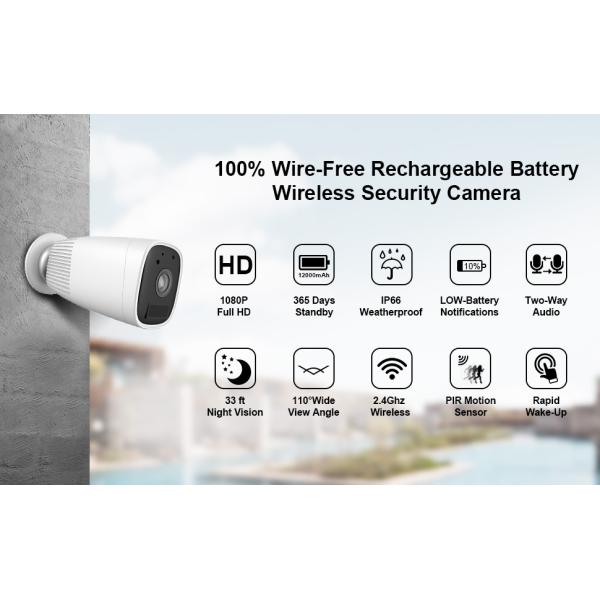 12000mAh Night Vision 1080p FHD Outdoor Security Camera