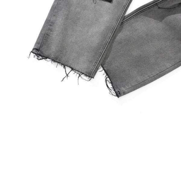 Джинсы OEM MOQ 100pcs сорванные чернотой фасонируют изготовитель джинсовой ткани брюк людей свободный