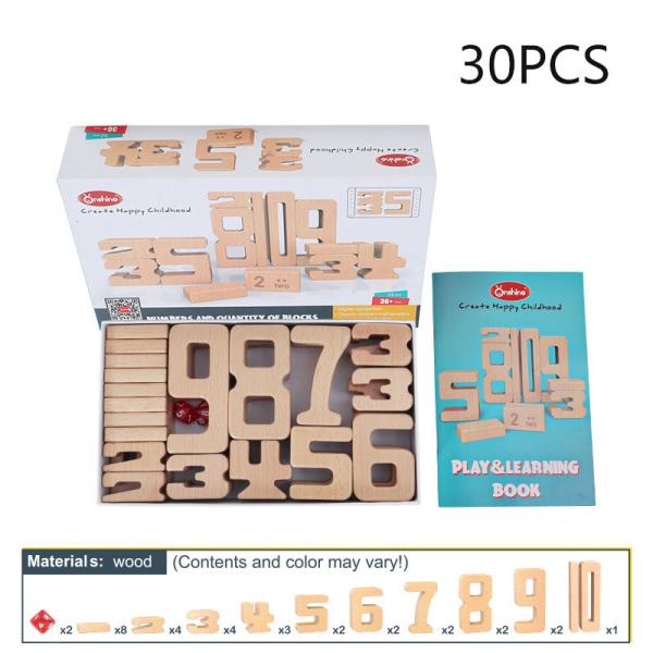 Number Building Blocks Wooden Math Digital Toys Baby Balance Block Jenga Toy Montessori Educational Natural Wood Toys fo