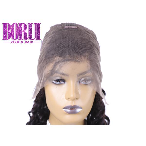 Dyed Brazilian Human Hair Deep Wave Full Lace Wigs With Baby Hair Bleached