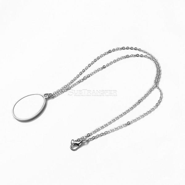 Oval Shape Sublimation Photo Necklace With Aluminum Insert Custom Photo Printing Sublimation Metal Necklace