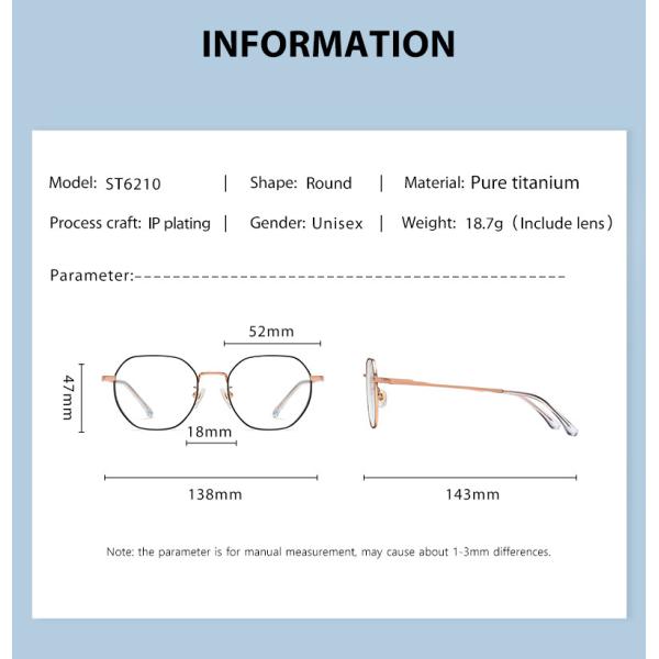 Свет круглых титановых очков рамки унисекс анти- радиационный анти- голубой