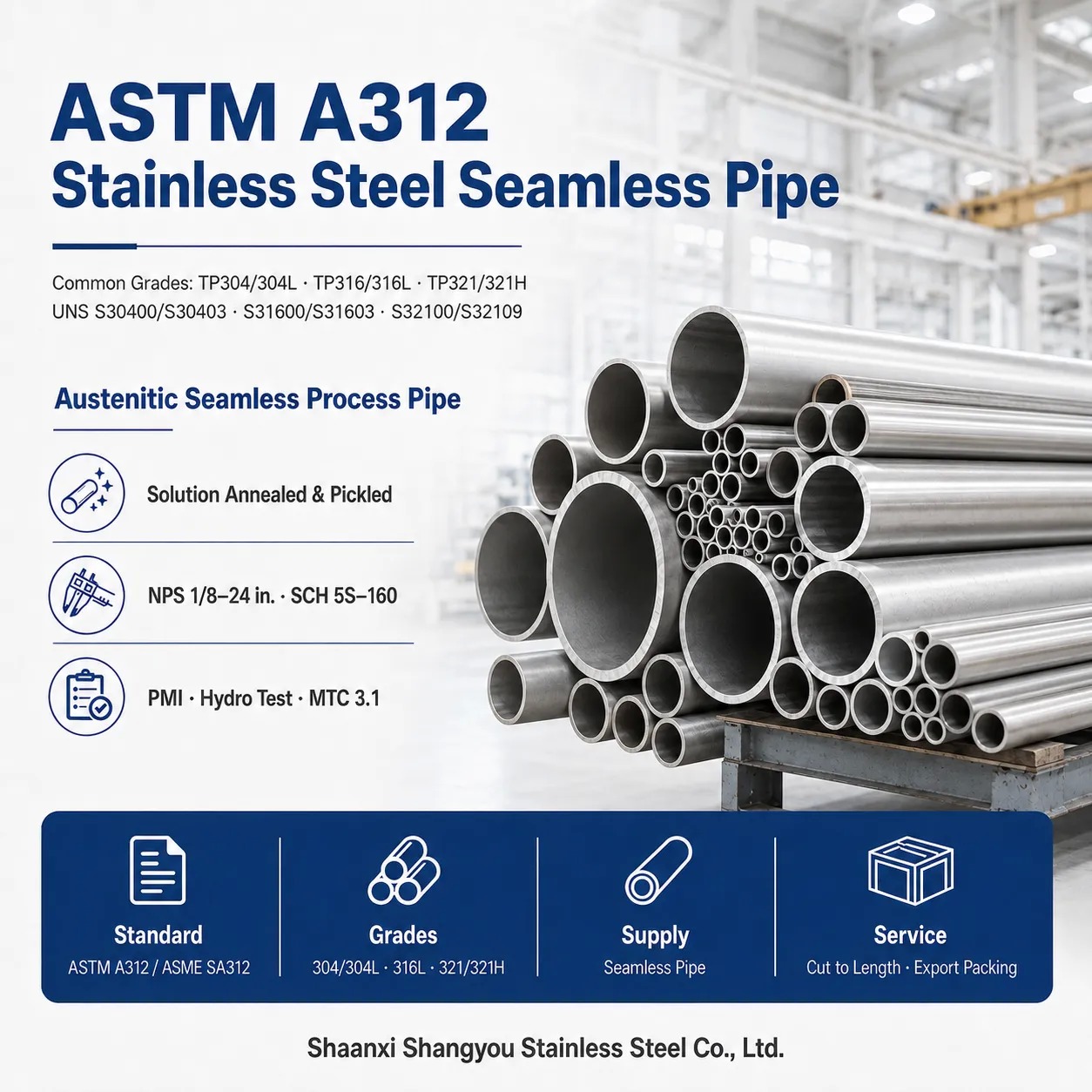 ASTM A312 Stainless Steel Seamless Pipe