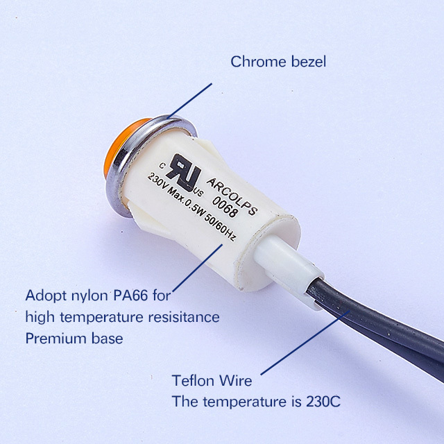 UL Approved Plastic Indicator Lights IP66 230V Led Indicator Lamp