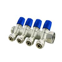 Floor Heating Water Pex Manifold With Brass Fittings 2-6 Ways Customized Size For Water Distributor