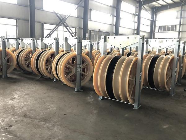 508X75mm Single Nylon Wheel Conductor Pulley For Transmission Line