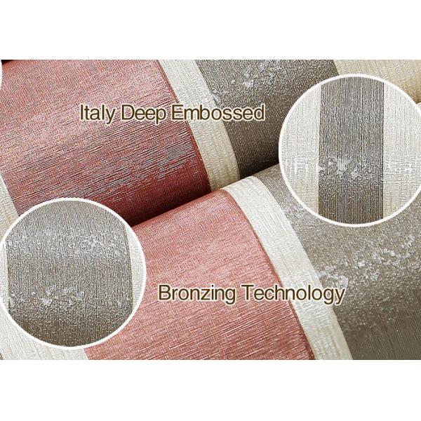 Eco - friendly Vinyl Modern Striped Kids Wallpaper Asian Design Wallpaper