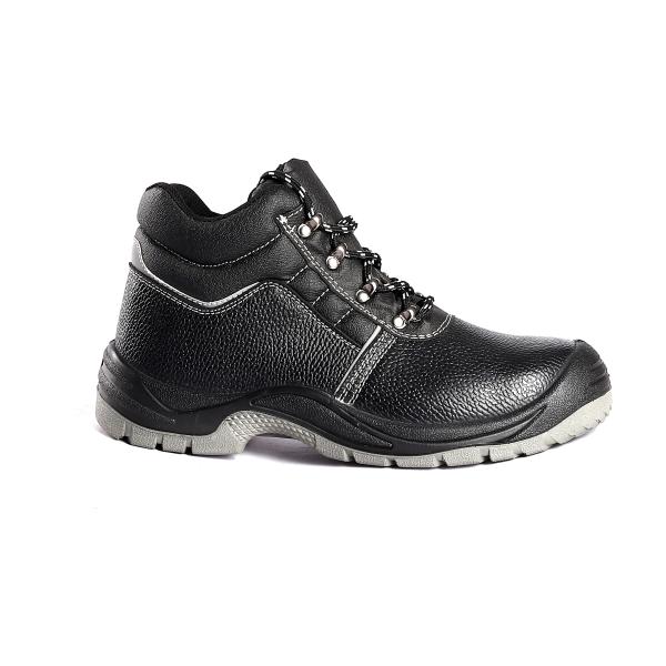 OEM Factory Anti Smash Steel Toe Cap PU Sole Safety Shoes With Embossed Cow Leather Upper Work Boots