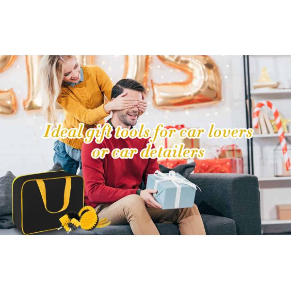 Car Cleaning Tools Kit, Car Detailing Kit, Car Detailing Brush Set with Carry Bag, Auto Drill Brush Car Wash Kit