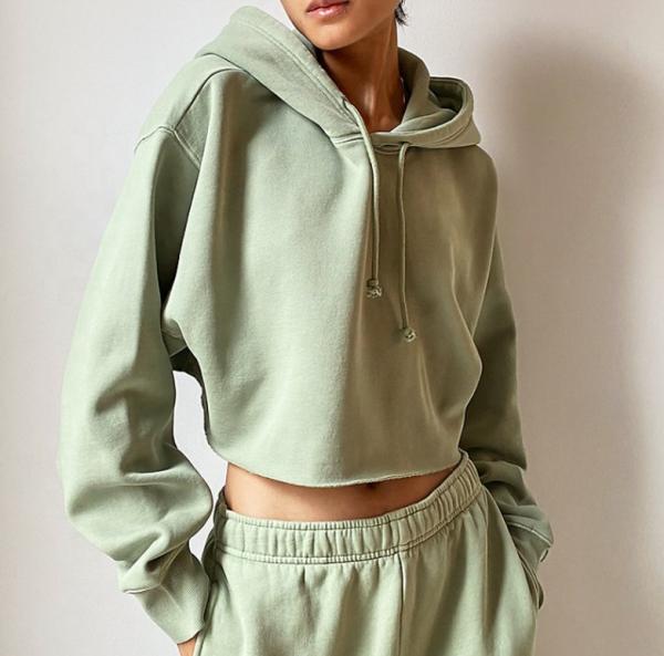 Blank Casual 100% Cotton Oversized Sweatshirt Crop Top Hoodies