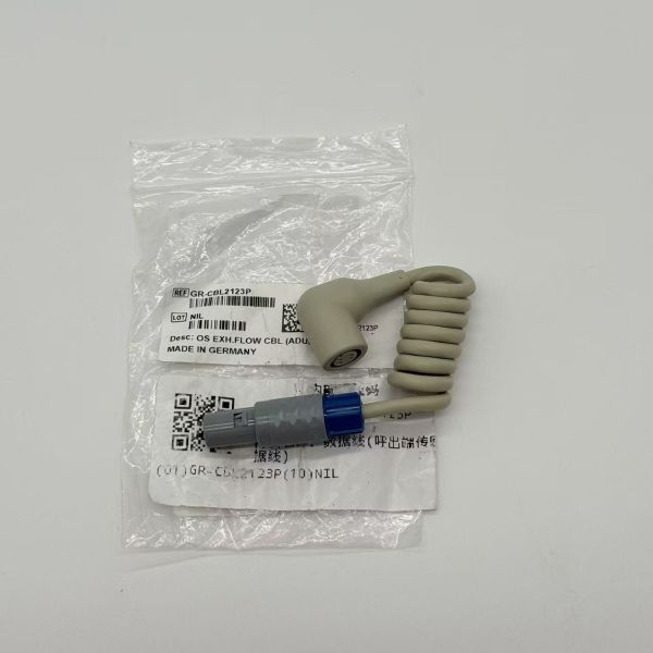 NEWPORT GR-CBL2123P Medical-Grade PVC Exhaust Flow Cable for Adult Respiratory Monitoring CE Certified