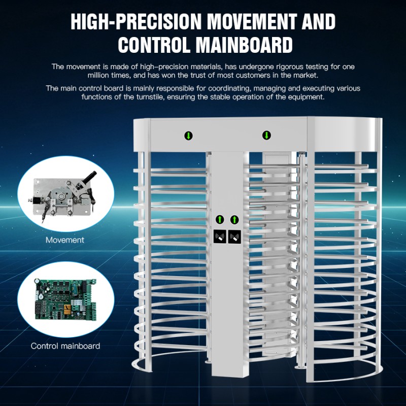 CW801-2 Double-Lane Full Height Turnstile Gate for Pedestrian Access Control