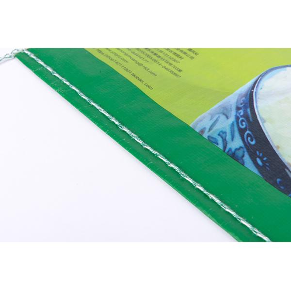 Safe Rice Packaging Bags with Handle PP Bopp Material 10kg 58 cm * 36 cm Size