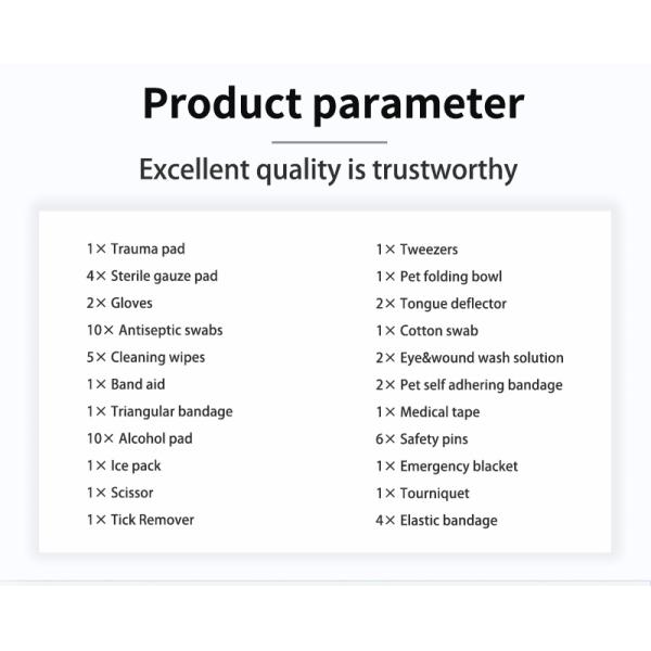 Pain Relief Veterinary First Aid Kit  Red  Pet Medical Kit Easy Operation