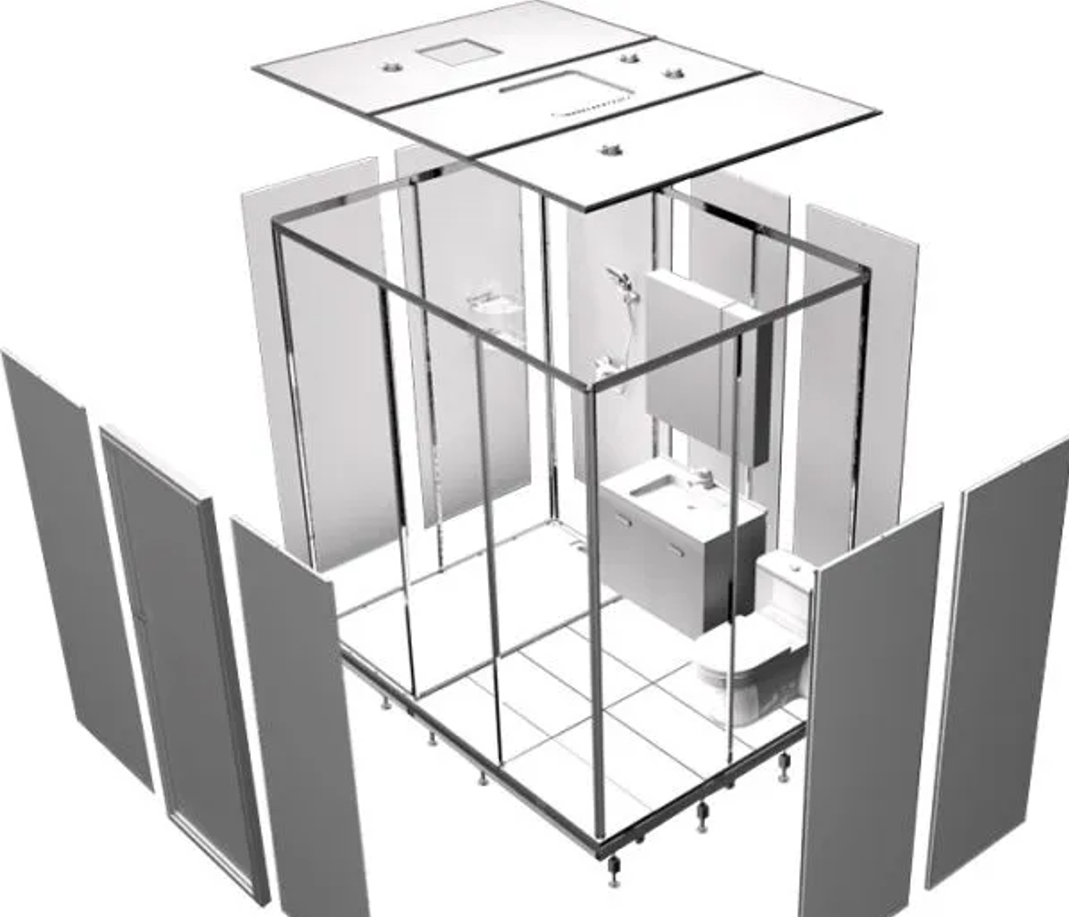 Hygienic SMC Bathroom Scratch Resistant Prefabricated Bathroom Impact Resistant