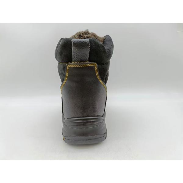 Slip Resistant Winter Insulated Work Boots Brown Leather Steel Toe Shoes For Men