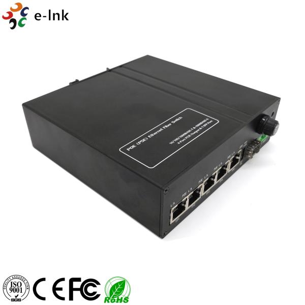 interruptor industrial entrado 10-18VDC do ponto de entrada dos ethernet com 5 porto do gigabit POE+ 1 SFP dos portos