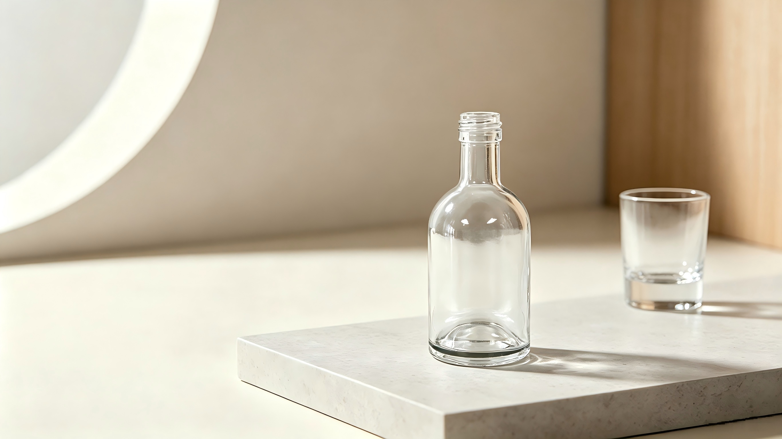 Customized Logo Clear Glass Liquor Bottles Featuring Customization Labels Suitable for Beverage Packaging and Branding