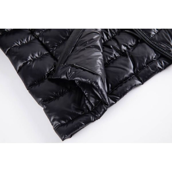 Men's Ultra Light Shiny Black Wind-Resistant Down Jacket Packable Puffer Jacket