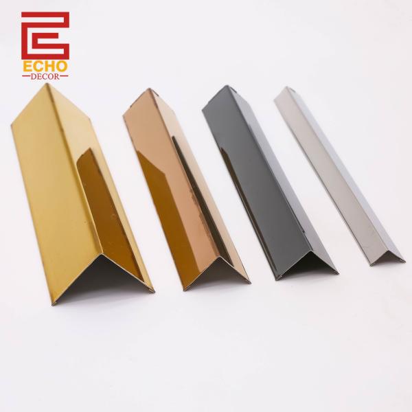 Decorative Stainless Steel 20mm Black Tile Trim Metal Tile Trim After Tiling