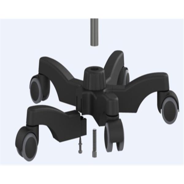 Medical Infusion Stand Bottom Base Iv Carts Medical , Black IV Pole Parts