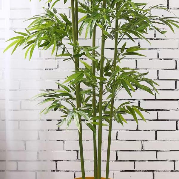 Bamboo Artificial Potted Floor Plants For Shopping Mall Green Wall Decoration