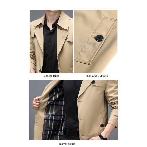 Мужские куртки мода ветроустойчивый обычный стройный фит ветроустойчивый длинный пальто с костюмом