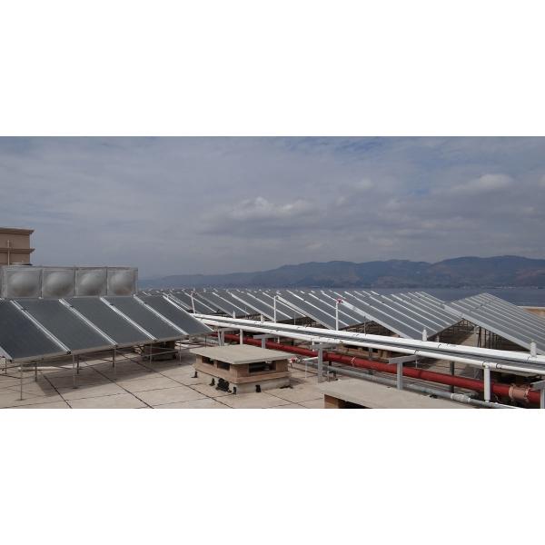 Portable Solar Thermal Flat Plate Collectors Copper Pipe Material Black Color