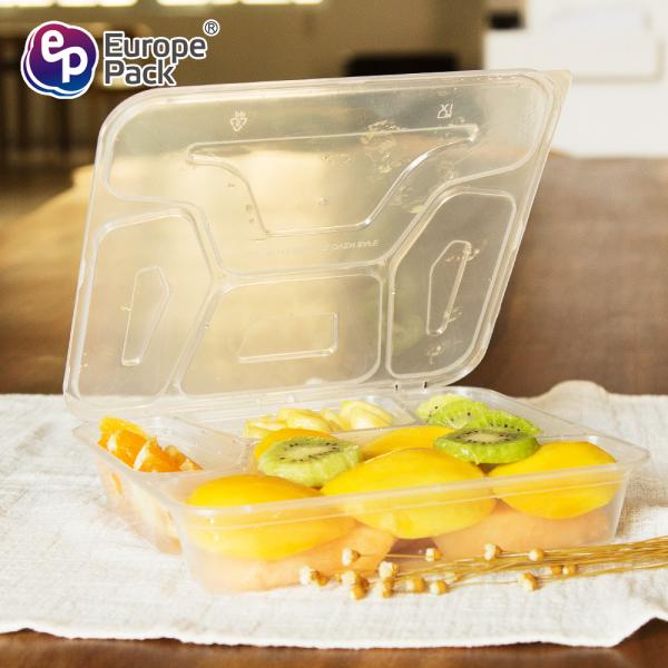 4 Compartment restaurant food containers disposable plastic take away bento box for fast food meal sushi