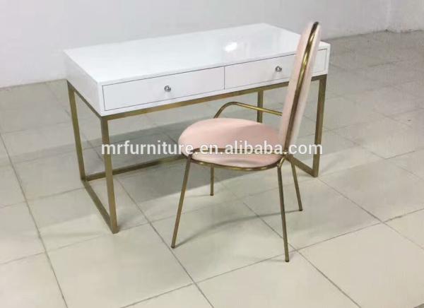Nika Zupanc High Fashion Armless Stay Dining Chair in teak pink velvet fabric