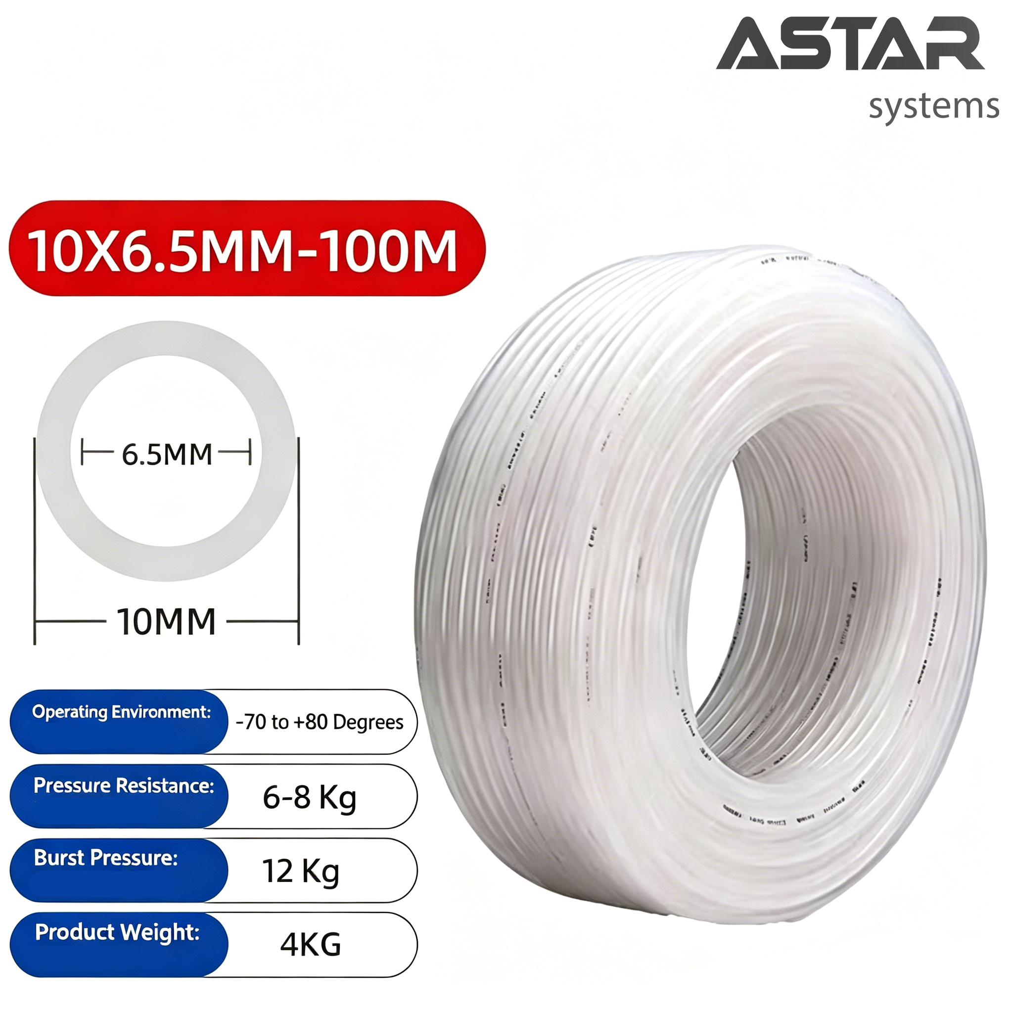 Upe Corrosion-Resistant Paint Pipe 10/6.5mm 12/8mm 14/10mm