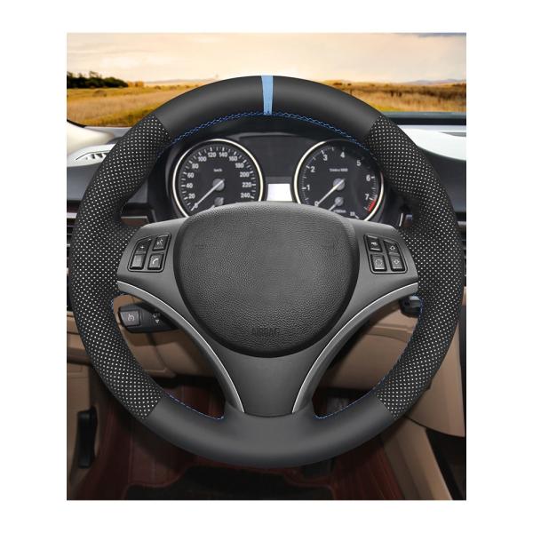 Suede Steering Wheel Cover for BMW E87 E81 E82 E84 E88 E90 E91 E92 E93 2005-2013 White