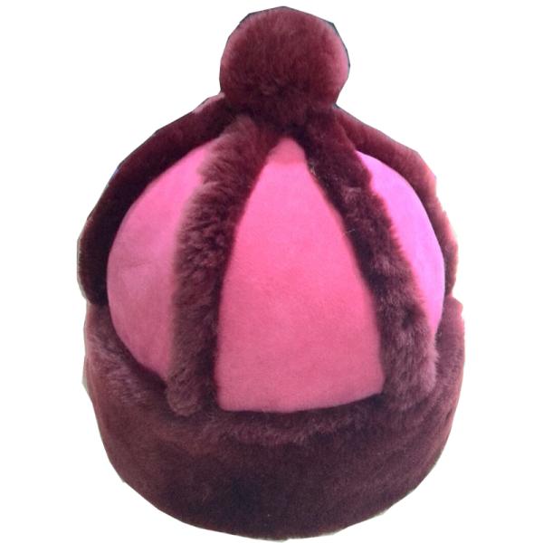 Ladies top ball beanie Lamb Fur Winter Shearling Caps 6 Panel Hat