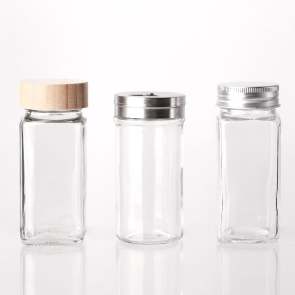 3.5oz 100ml Acessórios de cozinha Condimento Vidro Concha de especiarias Conjunto para açúcar sal pimenta