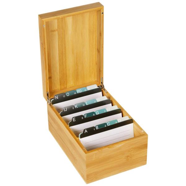 Professional Bamboo Desktop Business Card Holder With Index Cards GLOSSY Load ≤5kg