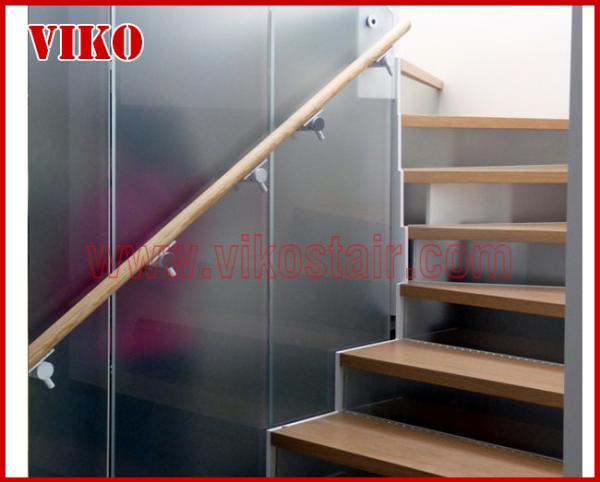 Double Steel Plate Staircase VK27S ,Stainless Steel,Power Coated,Wooden ，Beech Tread,Carbon Steel Stringer,