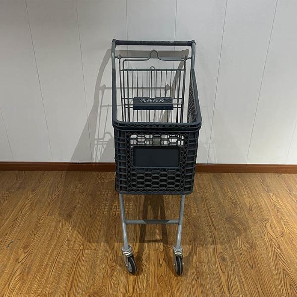 100L Galvanized Plastic Steel Metal Store Shopping Trolley Carts with Wire