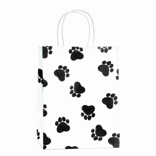 160gsm Custom Printed White Brown Kraft Bags Bulk With Handles 8x4x10