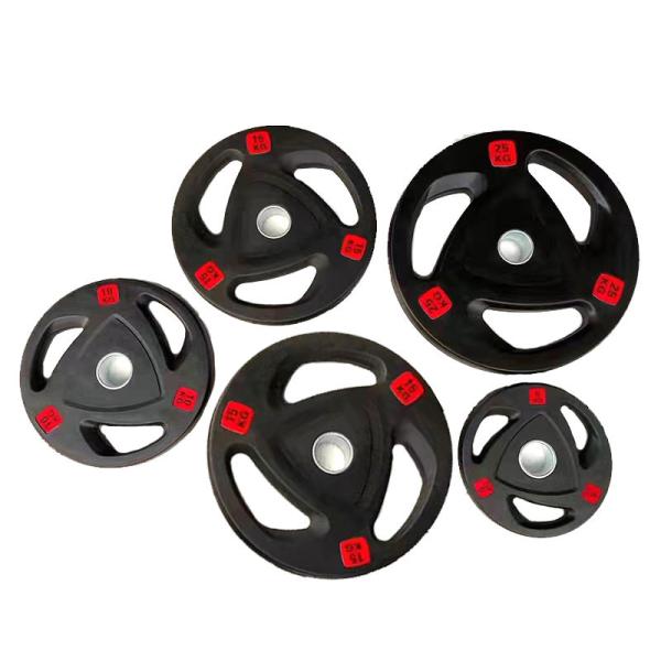 Custom Gym Fitness Black Rubber Coated Weight Plate 1.25 - 25kgs