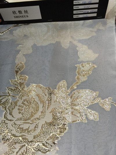 silk/metallic clipped jacquard