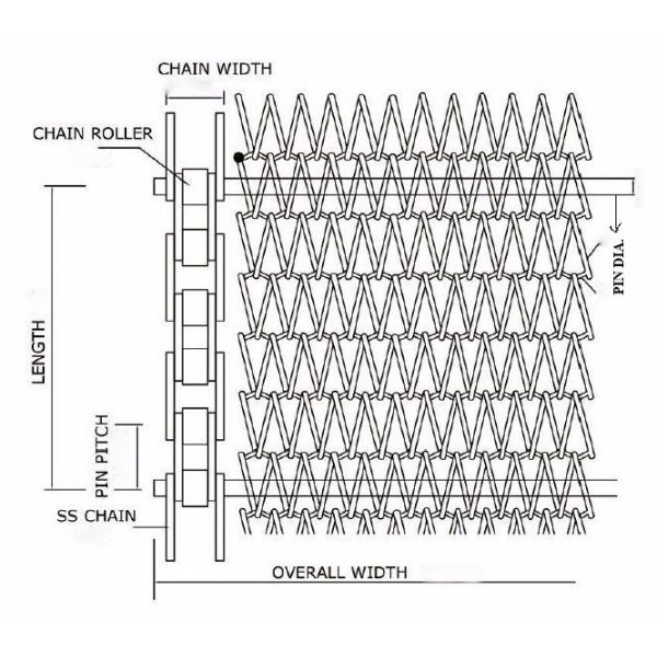 Stainless Steel Mesh Metal Conveyor Belt For Food Conveying